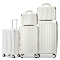 Valise à roulettes robuste en ABS+PC avec motif électronique, grandes roues silencieuses, serrure à 3 chiffres et port de chargement