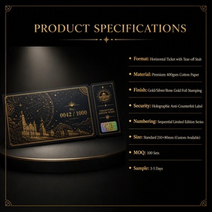 Pase VIP Ultra Personalizado en Color Borgoña, Serie Numerada con Color Metálico Personalizado, Logotipo Personalizado, Diseño, Todos los Colores Metálicos Disponibles - Product Image 3
