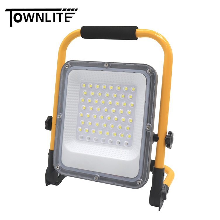 30W SMD LED Work Light Rechargeable Battery Portable Tripod Outdoor Floodlight for Camping Car Repair IP65 Rated 2-Year Warranty