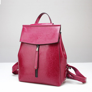 Top Grain Cowhide Gender Neutral Genuine Leather Bags Retro Women'S Bags Computer Bags <b>Backpacks</b> - Product Image 2