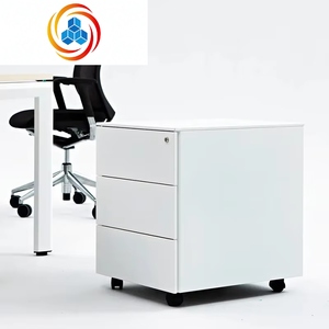 Meuble de rangement mobile personnalisé avec 3 tiroirs sous le bureau, armoire de rangement mobile en acier, armoire de classement métallique avec roulettes - Product Image 2