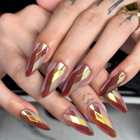 Uñas Postizas Artificiales Reutilizables de Alta Calidad Estilo Francés, Uñas a Presión Personalizadas al por Mayor, Certificadas Halal
