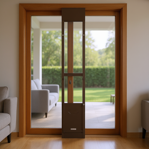 Puerta para Mascotas de Aleación de Aluminio con Altura Ajustable 75 7/8 80 11/16 para Perros, Puerta Corredera de Vidrio Interior, Diseño Moderno - Product Image 3