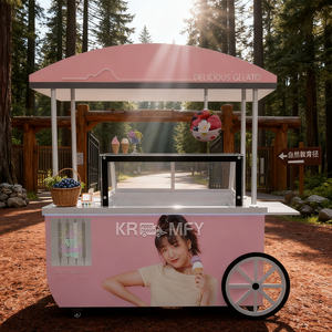 Carrito de Helados Metálico Remolcable con Vitrina, Congelador de Helados, Resistente a la Oxidación, para Uso en Exteriores - Product Image 4