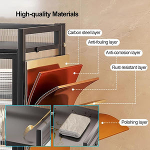 Armario de Cocina de Gran Capacidad a Precio de Mayoreo, Estante de Almacenamiento de Platos y Tazones de Varias Capas, Armario Antipolvo con Puertas - Product Image 6