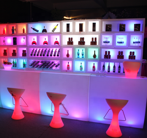 Glow Led Mobiele Barteller Sets Draagbare Rechte Bartafels Verlicht Beweegbare Rechte Combo Bar Plank - Product Image 3