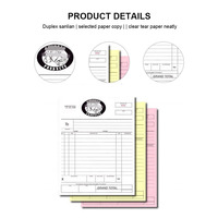 Carnet de factures personnalisé avec finition gaufrée, couleur CMYK, duplicata, pour reçus, papier autocopiant, bloc de commandes, achats en espèces, modèle A4