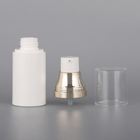 Flacon pompe sans air rond de luxe doré 50ml 80ml 100ml 120ml pour nettoyant visage, sérum, crème pour le visage, format voyage, ensemble de soins de la peau