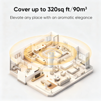 Diffuseur d'arômes mural 100 ml sans eau pour huiles essentielles, avec application et lumière LED