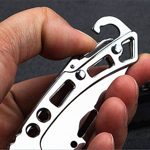 Navaja Plegable de Bolsillo EDC de Acero Inoxidable al por Mayor con Mosquetón para Llavero, para Campamento al Aire Libre, Personalizable OEM - Product Image 6