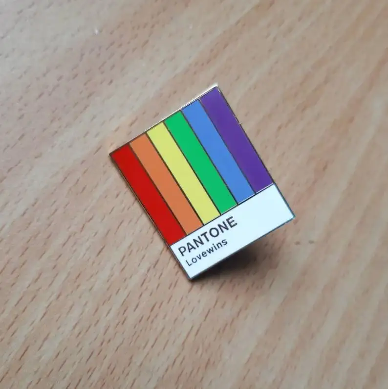 Rainbow LGBT Gay Pride Stripe Metal Custom Enamel Badge Lapel Pin