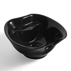Chaise de shampooing en céramique noire avec lavabos et plateaux pour salon, hôtel, salle de bain, mobilier de salon moderne, spa - Product Image 3