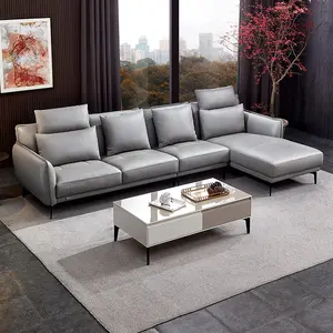 102529 Modern design L shape extra leather sofa for living room