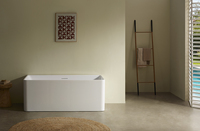 Baignoire autoportante rectangulaire en acrylique MC8004 pour intérieur, avec fonction de trempage profond, idéale pour les salles de bain d'appartements et d'hôtels