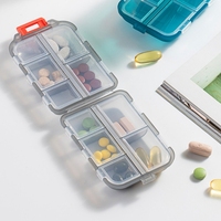 Boîte de rangement pour pilules en plastique résistante aux enfants, étanche, anti-humidité, pliable, multi-compartiments, conteneur portable scellé