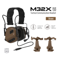 Casque tactique de communication numérique Milpro étanche avec coussinets en gel NRR 22dB M32X Plus pour une perception environnementale améliorée