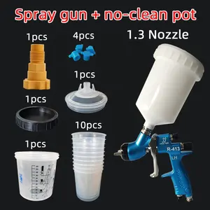 Pistolet de peinture automobile Taiwan <span class=keywords><strong>Prona</strong></span> R413, vernis, haute atomisation, économie de peinture, buse 1.3/1.4 - Product Image 6