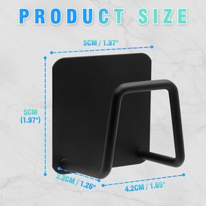 Support mural adhésif en acier inoxydable robuste pour évier, avec crochets pour brosse, savon et éponge, pour cuisine et salle de bain - Product Image 2