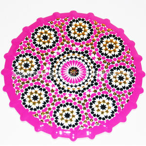 Mantel Individual Redondo de Cerámica Dehua con Diseño Floral, Mantel Individual para Mesa con Estampado en Relieve, Antideslizante y Resistente a las Manchas - Product Image 3