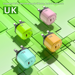 UK <span class=keywords><strong>20W</strong></span> Cargador de escritorio Pequeño cuadrado Cristal transparente Carga rápida 3,0/PD Adaptador para <span class=keywords><strong>iPhone</strong></span> Teléfonos Android <span class=keywords><strong>Cabezal</strong></span> de carga rápida - Product Image 5
