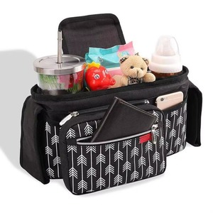 Organisateur de poussette BSCI avec porte-gobelets isothermes, ajustement universel pour tous les modèles de bébés, accessoire ultime pour - Product Image 1