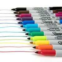 Marqueurs permanents colorés 24 couleurs, pointe fine, encre permanente multicolore, ensemble de marqueurs pour tableau blanc assortis