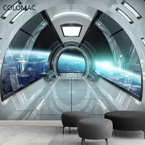 Colomac定制3D科幻太空舱壁纸星空办公室酒店博物馆壁画客厅卧室装饰