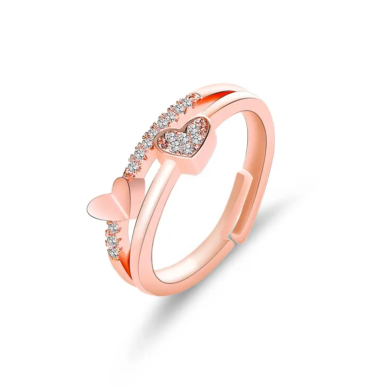 R-003 оптовая продажа горячая Распродажа Ручные украшения регулируемое кольцо с сердечком свет Bling открытие женские кольца