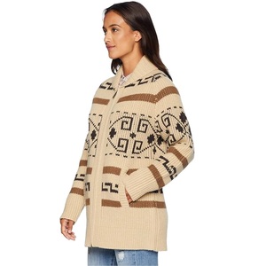 Manches longues conception personnalisé col en V graphiques tricot longs hauts pull en tricot Cardigan à la mode taille personnalisée col polo femmes chandails - Product Image 2