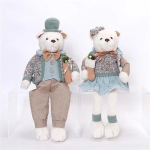 Ensemble de 2 ours en peluche adorables à pattes tombantes, doux, pour décorations de fêtes et cadeaux - Product Image 4