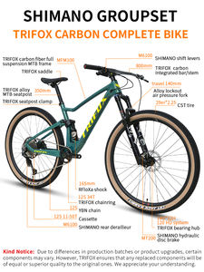 Bicicleta de Montaña Profesional <span class=keywords><strong>TRIFOX</strong></span> 29er con Suspensión Completa de Fibra de Carbono T800, 12 Velocidades, Cassette 11-50T, Freno de Disco Hidráulico - Product Image 5