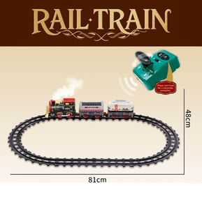 Tren de Vapor Clásico a Control Remoto - Juguete de Rieles DIY con Humo de Agua Realista y Luz, Caja Grande de 46-58CM, Regalo de Navidad - Product Image 4