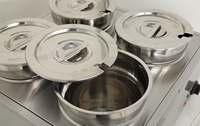 Bain Marie rond commercial 4 marmites 4x7 litres comptoir avec robinet de vidange chauffe-aliments Bain Marie