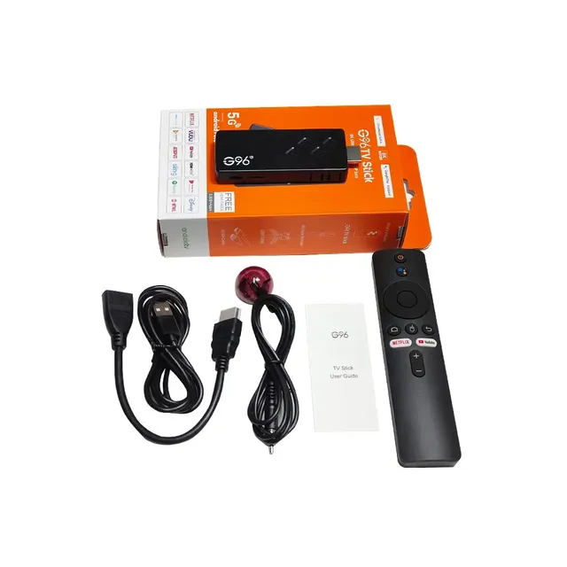 G96 Stick Android TV Stick 4K Streaming Device H313 Dual Band WiFi IPTV NF OTT Media Player Mirror Link