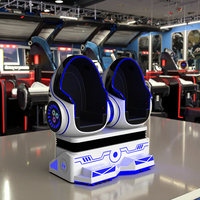 Chaise à œufs de réalité virtuelle VR 2 places 9D 3D verre parc d'attractions extérieur manèges en métal pour machine de jeu de cinéma pour enfants