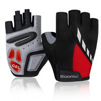 Guantes Deportivos Unisex de Poliéster para Verano, Transpirables, Acolchados con Gel, Correa Ajustable para la Muñeca, Compatibles con Pantallas Táctiles, Antideslizantes, de Medio Dedo