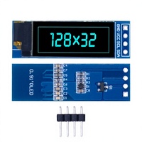 Módulo de Pantalla OLED de 0.91 Pulgadas, 4 Pines, IIC I2C, con Matriz de Puntos 12832, Controlador SSD1306, Interfaz IC
