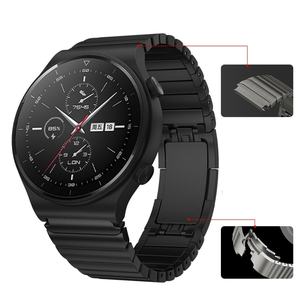 Cinturino in metallo da 22mm per <span class=keywords><strong>Huawei</strong></span> Watch <span class=keywords><strong>GT3</strong></span> <span class=keywords><strong>Pro</strong></span> Watch 3 46mm Honor Magic 2 Porsche Design bracciale in acciaio inossidabile con fibbia a farfalla - Product Image 3