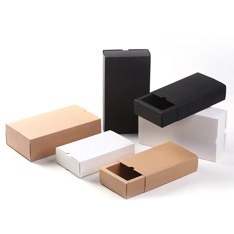 Kraft Paper Drawer Color Box Customized LOGO Folding Clothing Underwear Socks Packaging Boxes With Custom Logo
