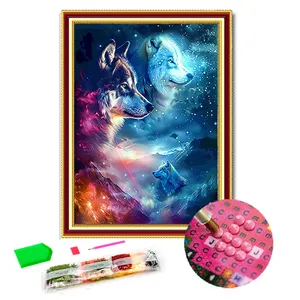 DIY Wolves In The Stars Diamond Painting Kits For Adults Rhinestone Art Paint Beginner Set Crystal Full 5D Diamond Dots Painting