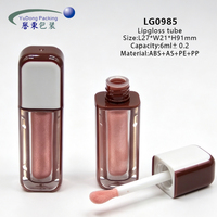 Tube carré vide pour brillant à lèvres, en plastique transparent, avec applicateur ABS, pour huile à lèvres et gloss, conteneur cosmétique recyclé, directement de l'usine