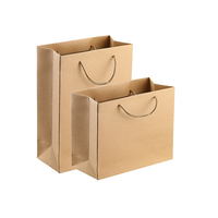 Pochette de luxe en papier kraft recyclé certifié 120g avec poignée longue pour perruques, mascara, soins de la peau, emballage, surface gaufrée