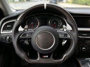 Volante Deportivo de Cuero Personalizado para <span class=keywords><strong>Audi</strong></span>, RS5 A3 A4 A5 A6L A8 Q5 <span class=keywords><strong>Q7</strong></span> Q8 S6 S7TT B8 B9, Accesorios de Auto de Calidad, Gran Venta - Product Image 4