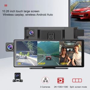10.26 Inch Lớn Không Dây Carplay <span class=keywords><strong>Android</strong></span> Tự Động Màn Hình Cảm Ứng 3 Máy Ảnh 2K + 1080 + 1080 HD Ống Kính Ghi Âm Được Xây Dựng-Trong <span class=keywords><strong>GPS</strong></span> DSP Cho Xe Ô Tô - Product Image 3
