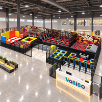 Équipement de parc de trampolines sur mesure Vabibo Factory TP029, trampoline commercial intérieur, mousse haute densité, basketball familial, FEC