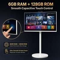 Téléviseur portable mobile de 32 pouces avec écran rotatif, support au sol, animation et texte SDK pour salon et magasin de détail