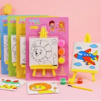 Kit de Peinture à l'Huile DIY Thème Dessin Animé avec Cadre, Jouet Éducatif pour Enfants, Cadeaux de Fête d'Anniversaire, Récompenses de Maternelle, Piñata
