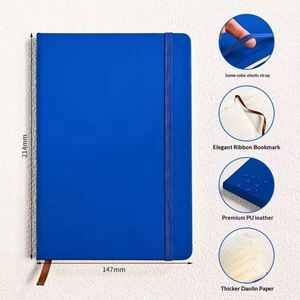 สมุดโน้ตแบบสันห่วงลวดลายโลโก้ตามสั่ง ปกแข็ง PU+กระดาษ พร้อมกล่องของขวัญสำหรับธุรกิจและสำนักงาน สายรัดสวยงาม - Product Image 3