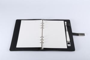 Top PU Leather Notebook Power Bank Notepad with Wireless Charger and 8G USB Flash with <b>Book</b> Lamp and LED logo for Gifts Idea - Product Image 4