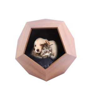 Casa geométrica de forma irregular de cueva para mascotas de madera de patrón sólido de alta calidad para gatos - Product Image 1